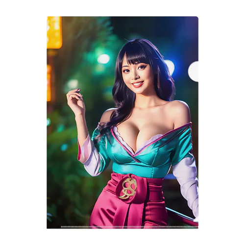 CuteOrientalGirl-A Clear File Folder