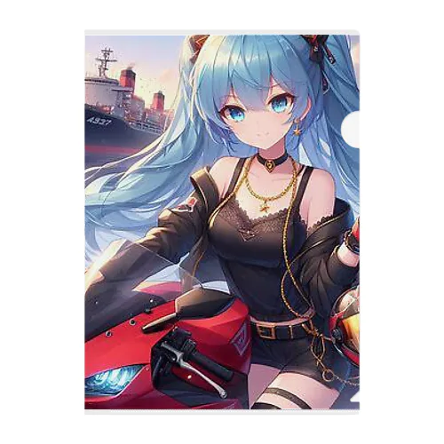 赤いオートバイ🏍️ Clear File Folder