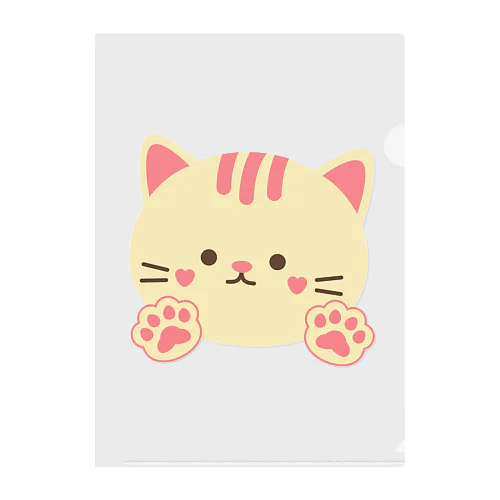 猫の可愛い画像のグッツ販売『ねこりんぱ』 Clear File Folder