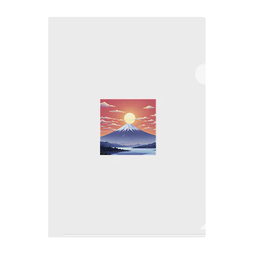 ドット絵の朝日 Clear File Folder