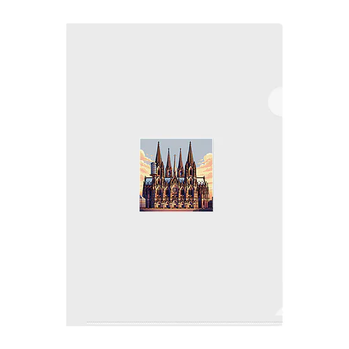 ケルン大聖堂（pixel art） クリアファイル