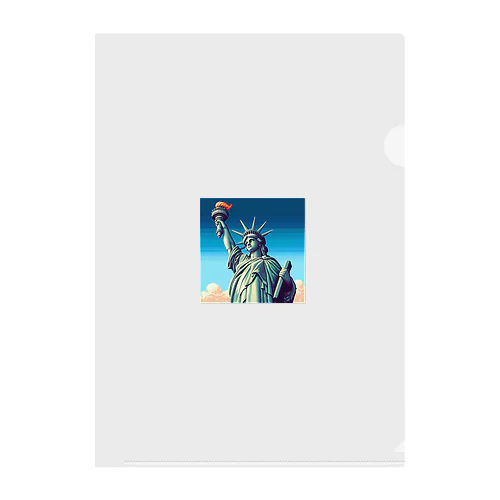 自由の女神像（pixel art） Clear File Folder