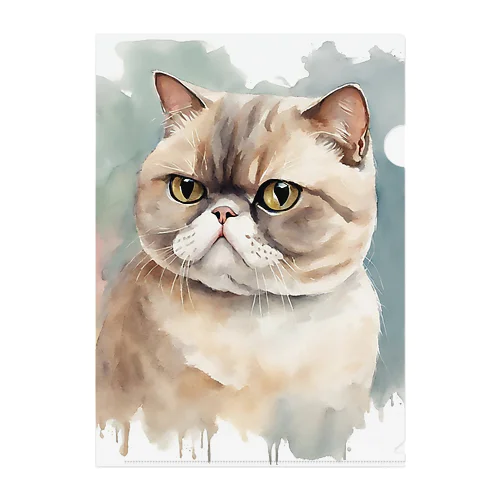 猫　ストリートアート風 Clear File Folder