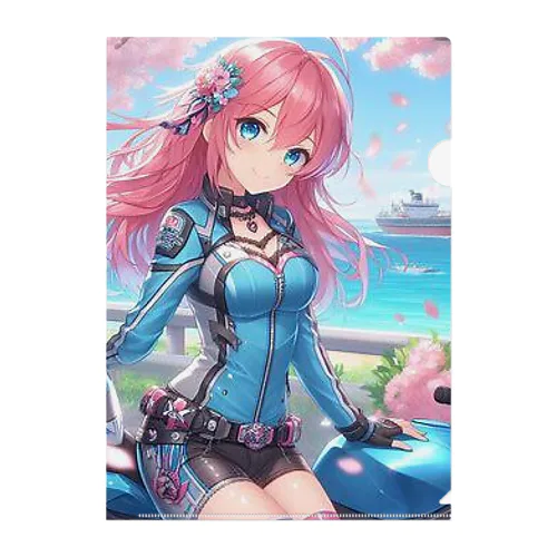 桜の花びらが舞う海岸沿いで一休み❣️ Clear File Folder