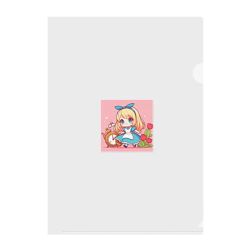 不思議の国のアリス少女 Clear File Folder