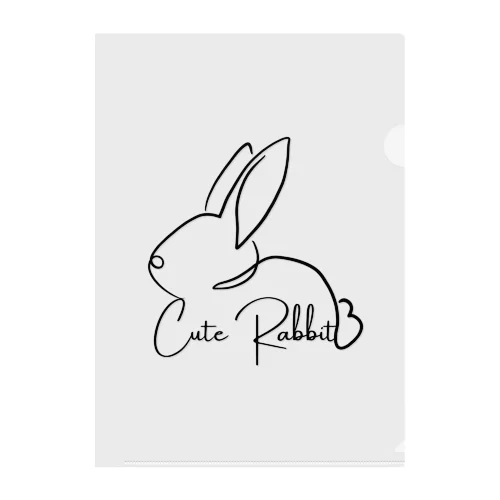 Cute Rabbit Clear File Folder