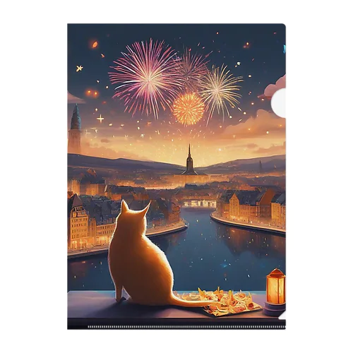 ねこ Clear File Folder