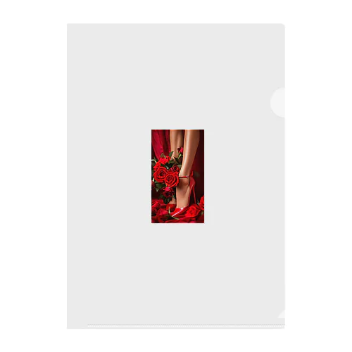 red Rose heel  Clear File Folder