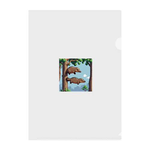 木に刺さってるカモノハシ Clear File Folder