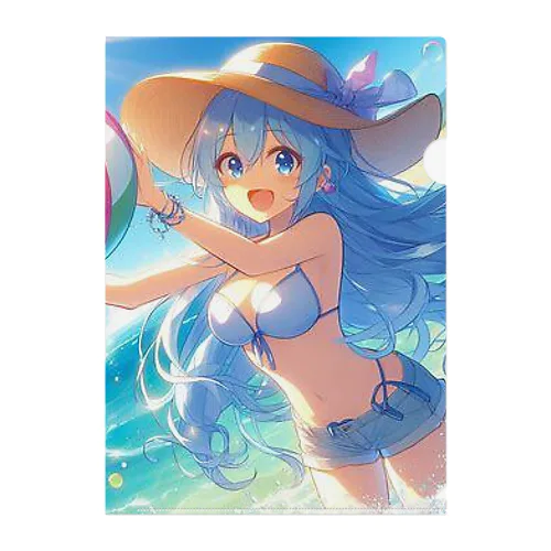 海辺で明るいビーチボールの音❣️ Clear File Folder