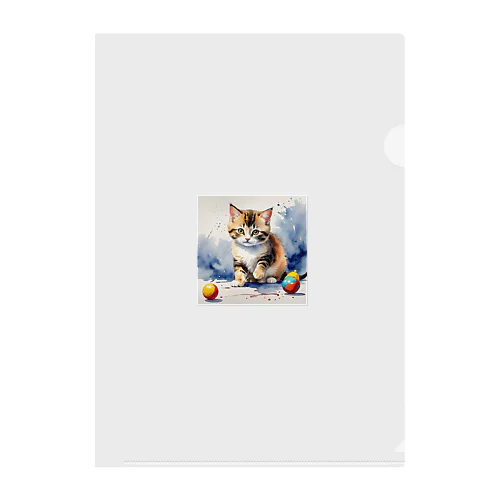 子猫のふわふわの毛並み Clear File Folder