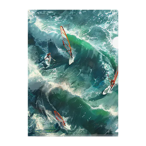 supとwindsurfingrレース　エンジェル717 2065 Clear File Folder