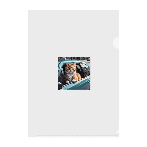 ドライブ中の猫 Clear File Folder