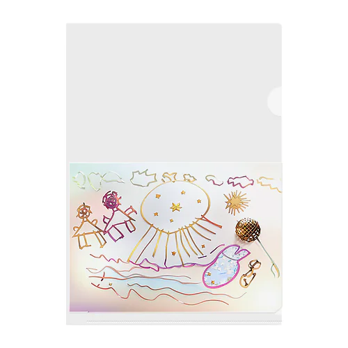 クラゲにビックリ by 5-year-old Clear File Folder