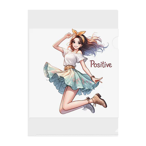 POSITIVE GIRL Clear File Folder