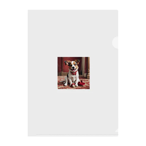 スリッパを持ち出している犬 Clear File Folder