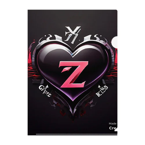 Black heart Clear File Folder