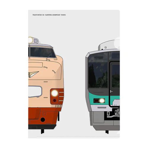 福井の列車No.4_485系 / 125系 Clear File Folder