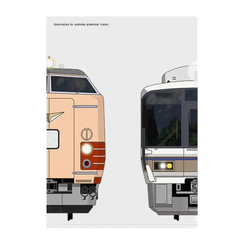 奈良の列車No.1_485系200番台 / 221系 Clear File Folder