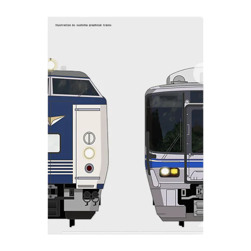 滋賀の列車No.2_485系200番台 / 521系 Clear File Folder