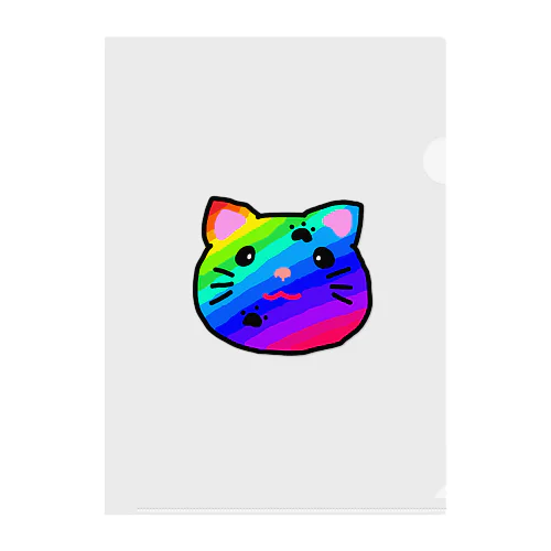 虹色のにゃんこ Clear File Folder
