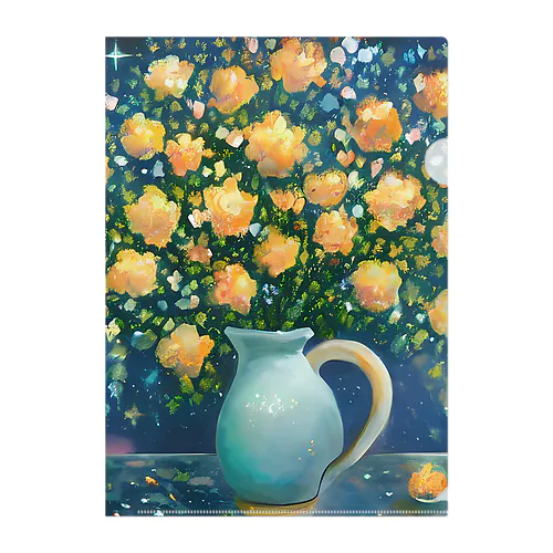 花瓶に咲く太陽の花 Clear File Folder