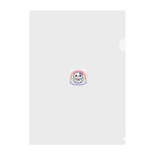 白猫のイラストグッズ Clear File Folder