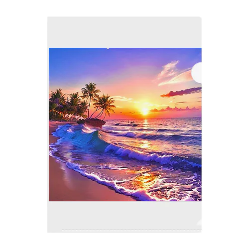 🌴ビーチサンセット☀ Clear File Folder