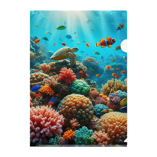 海の中を泳ぐ魚達 Clear File Folder