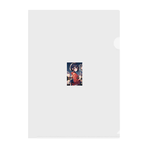 浴衣の可愛い女の子 Clear File Folder