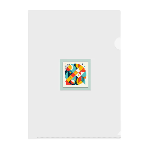 多角形と円の抽象画 Clear File Folder