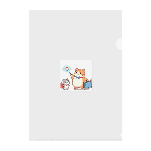 ふわふわで可愛い猫ちゃんがお買い物 Clear File Folder