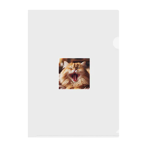 猫の変な顔コレクション Clear File Folder