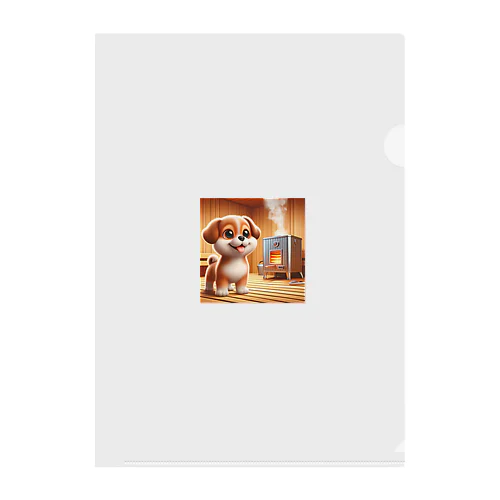 可愛い子犬がサウナでととのう Clear File Folder