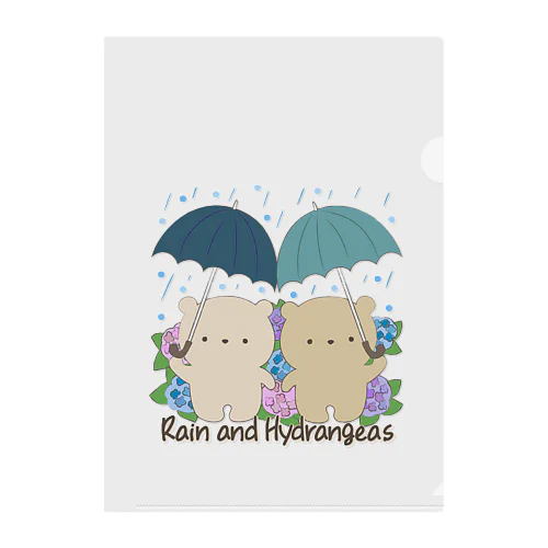 Rain and Hydrangeas クリアファイル