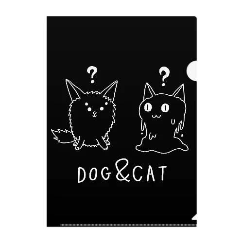 oddball dog and cat Clear File Folder