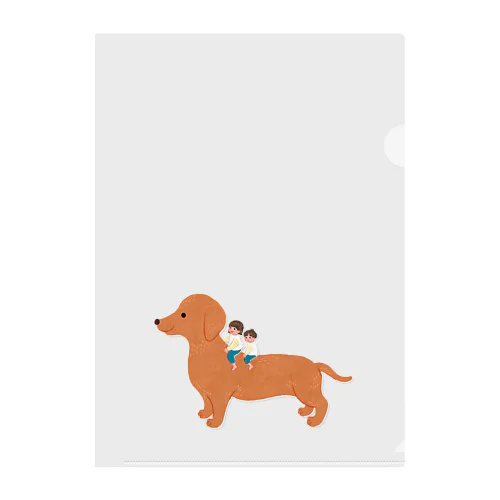 Kids on the dog Clear File Folder