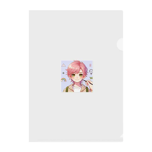 ピンクの髪の男の子のグッズ Clear File Folder