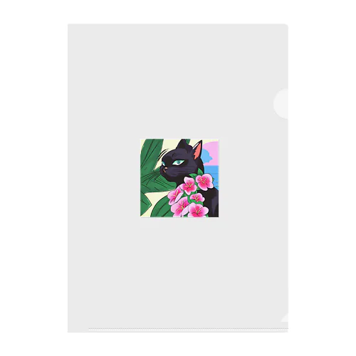 黒猫 アロハ Clear File Folder