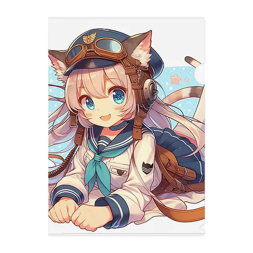 パイロット猫 Clear File Folder