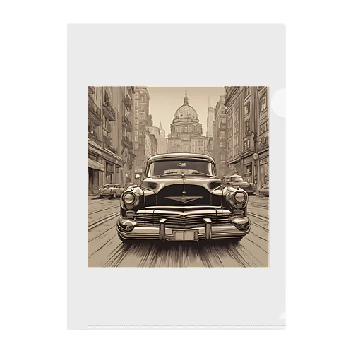 Classic Downtown Ride Clear File Folder