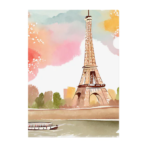 paris spring Clear File Folder