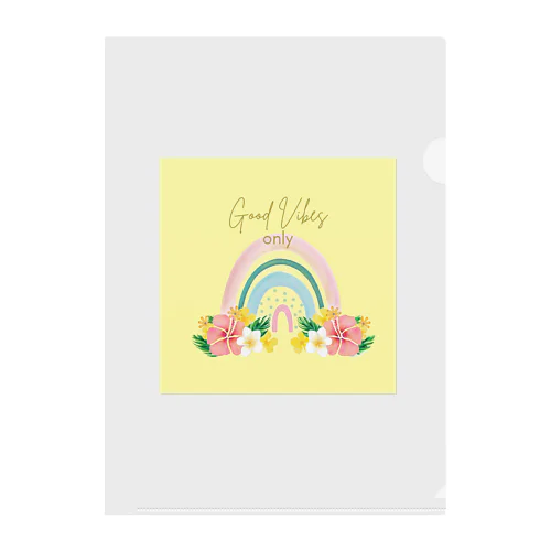 Rainbow_Good Vibes Only Clear File Folder