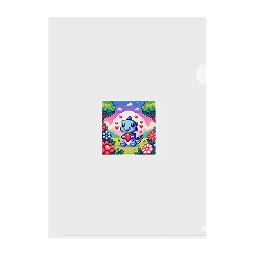 ピクセルアート 恐竜の子ども Clear File Folder