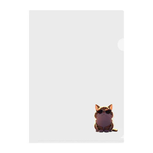 グラサン猫 Clear File Folder