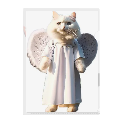 かわいい天使の子猫と悪魔の子猫 クリアファイル