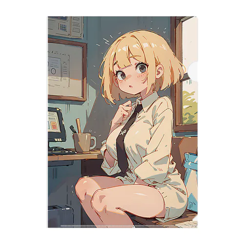 金髪の女の子 Clear File Folder