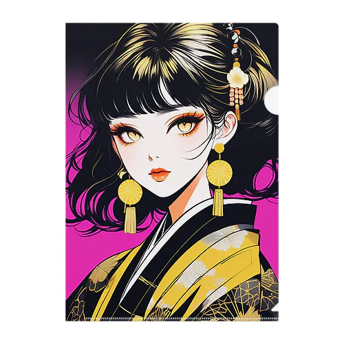 モダン和風の美しさ Clear File Folder