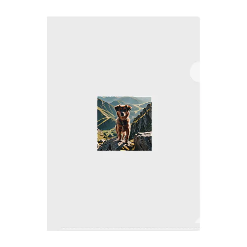 山の麓にいる犬 dog top the mountain Clear File Folder