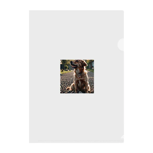 日の影に隠れる犬 dog sunshin opposite Clear File Folder